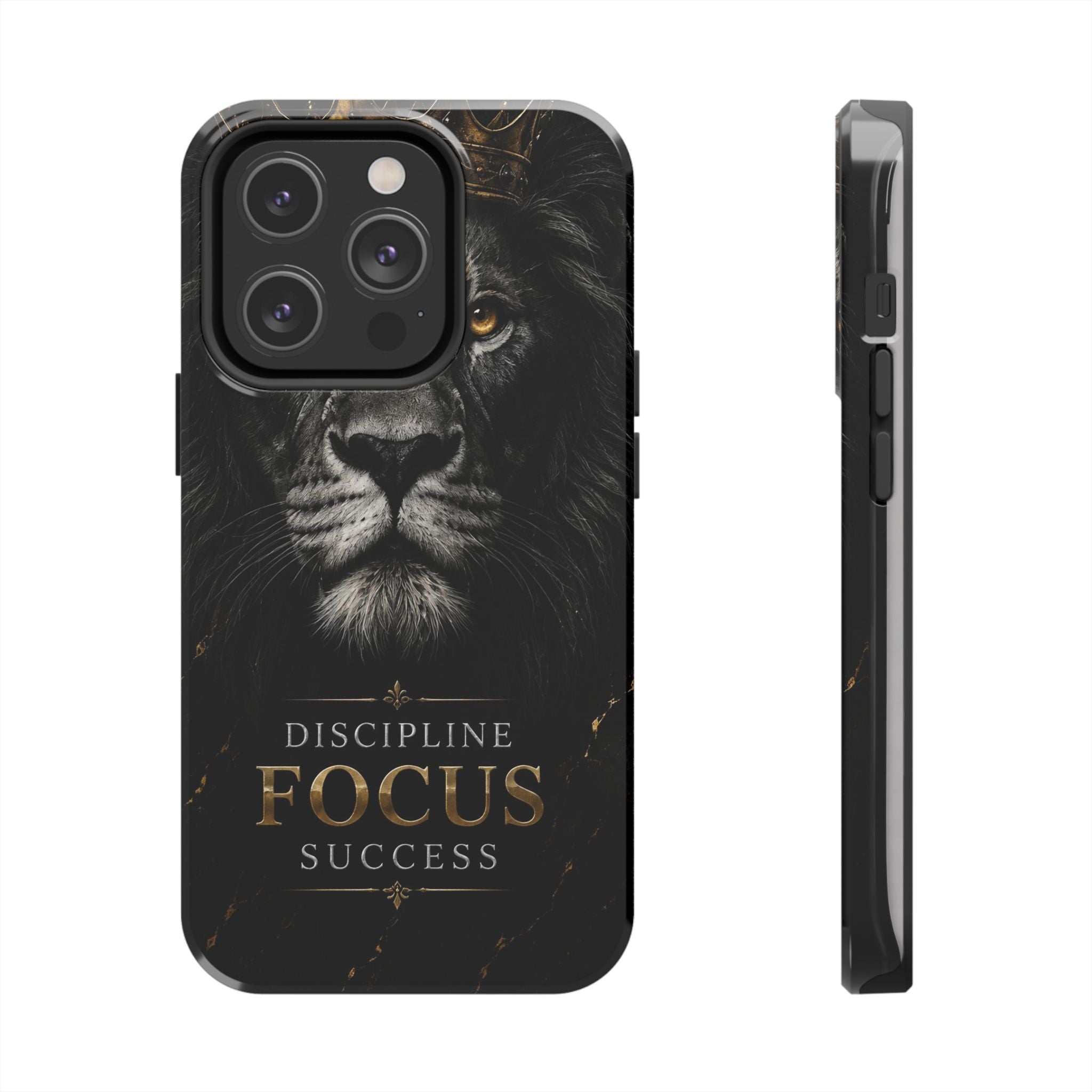 Lion 'Discipline Focus Success' Tough Phone Case