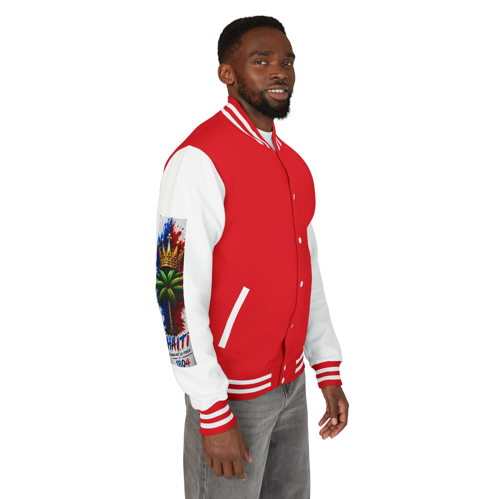 Letterman Jacket — Haiti Map & Flag 1804 Vintage Varsity Jacket