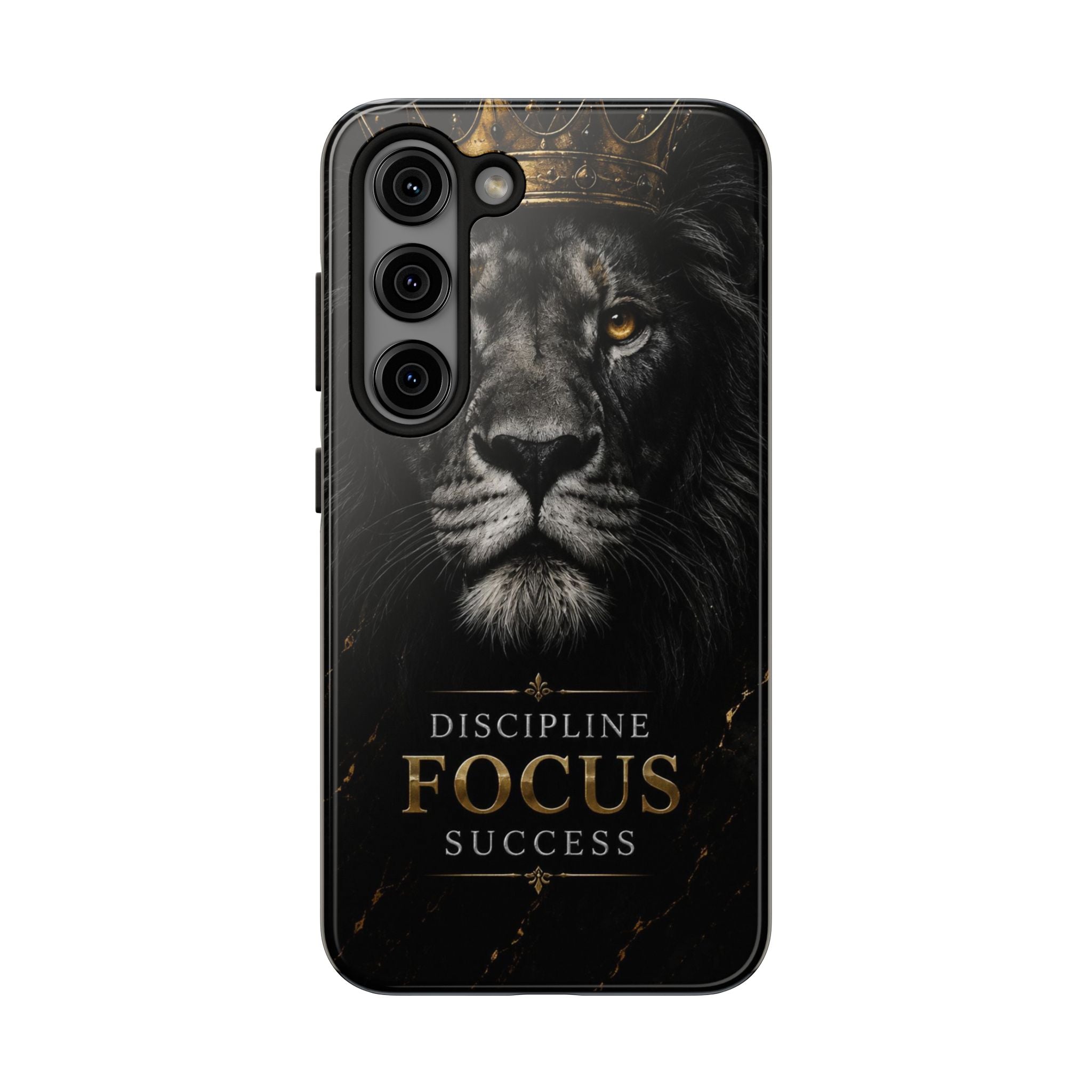 Lion 'Discipline Focus Success' Tough Phone Case
