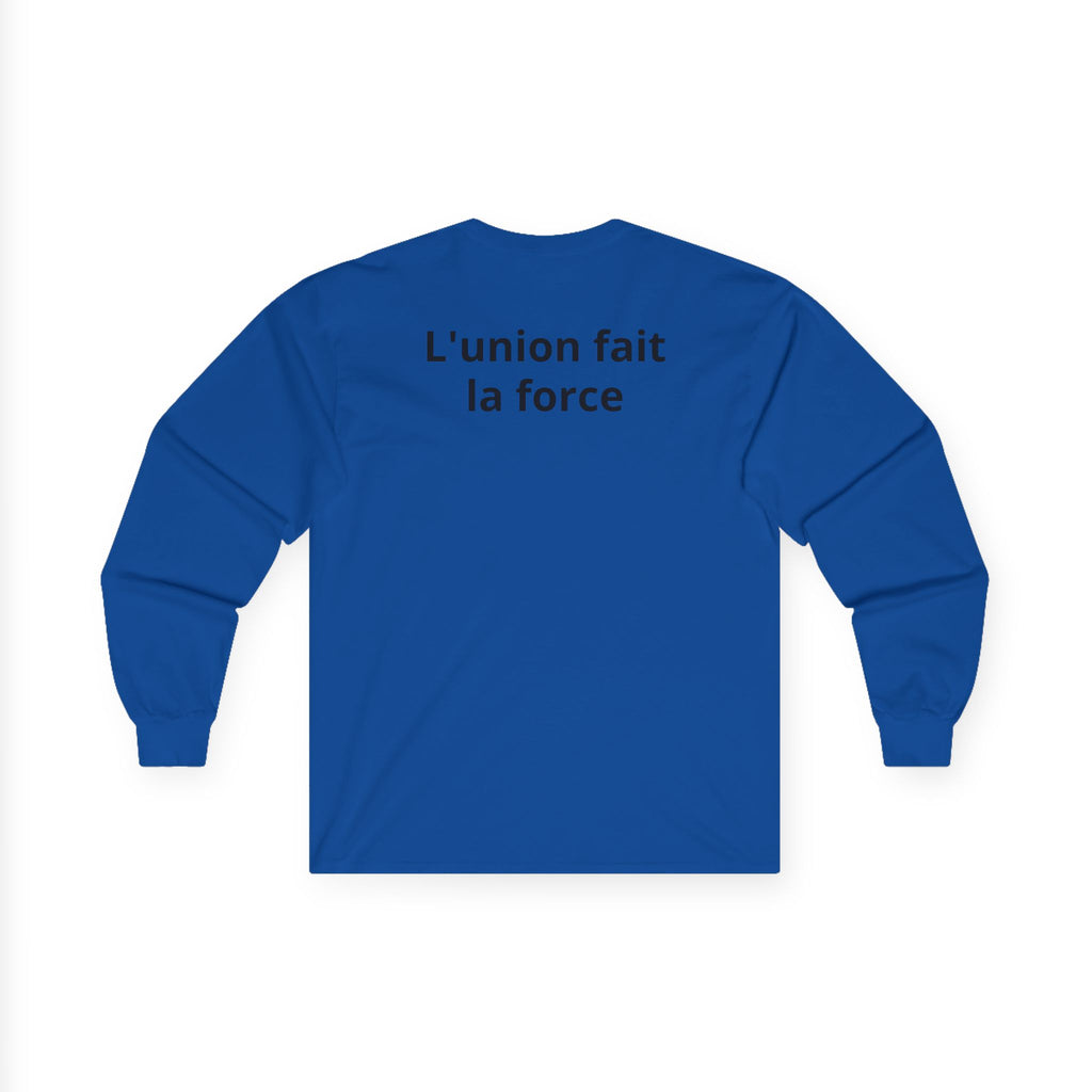 Haiti 1804 Long Sleeve Tee — "L'union fait la force" Flag Tribute Shirt