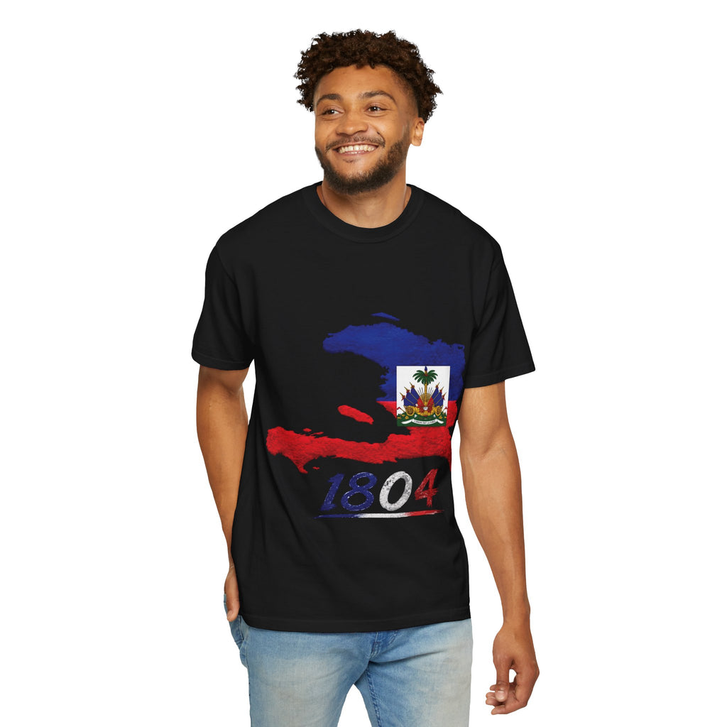 Haiti Map T-Shirt with 1804 Flag Design — Haitian Pride Tee