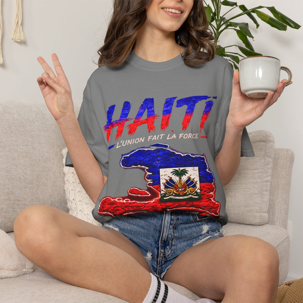 Haiti 1804 Flag Map T-Shirt — Haitian Pride Graphic Tee