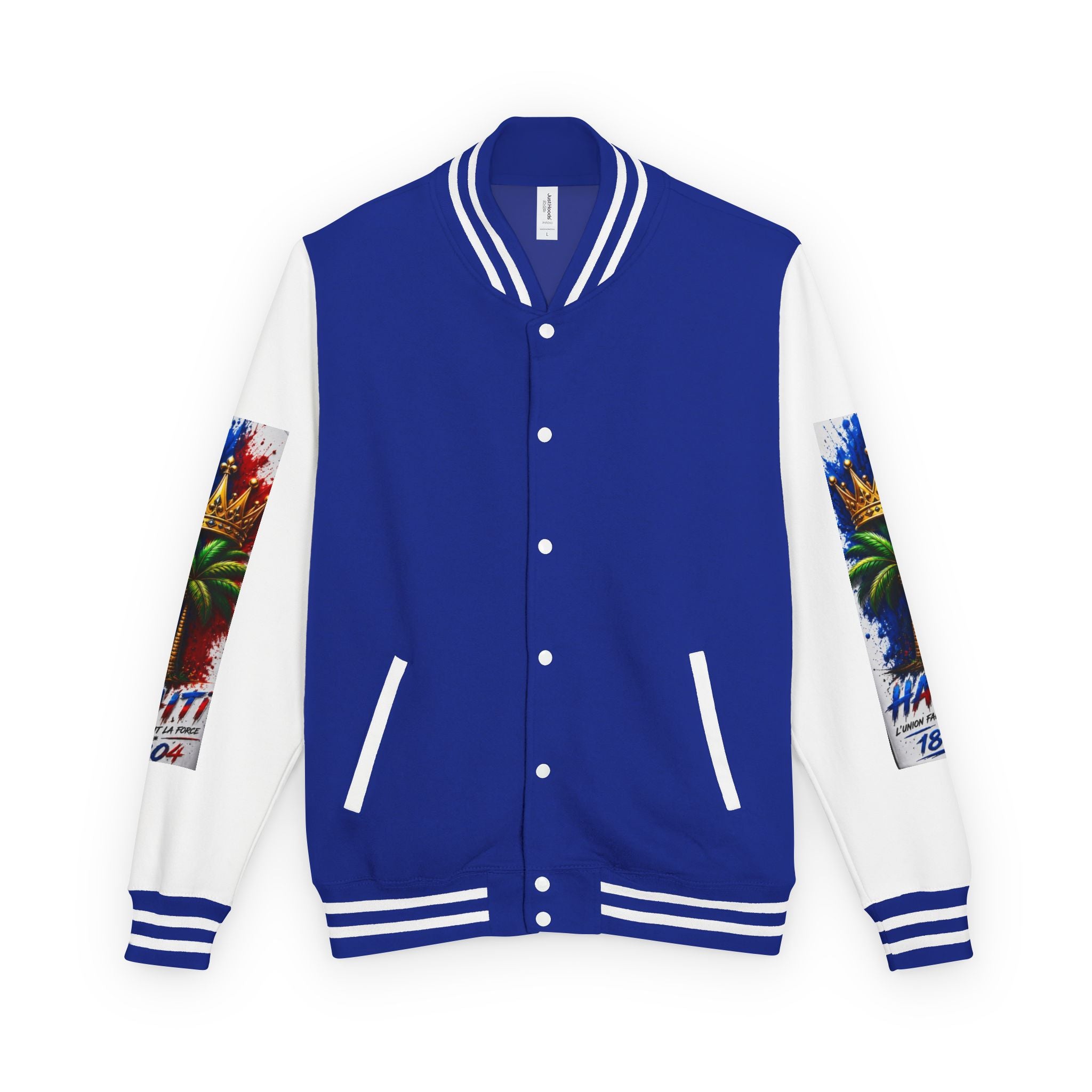 Letterman Jacket — Haiti Map & Flag 1804 Vintage Varsity Jacket