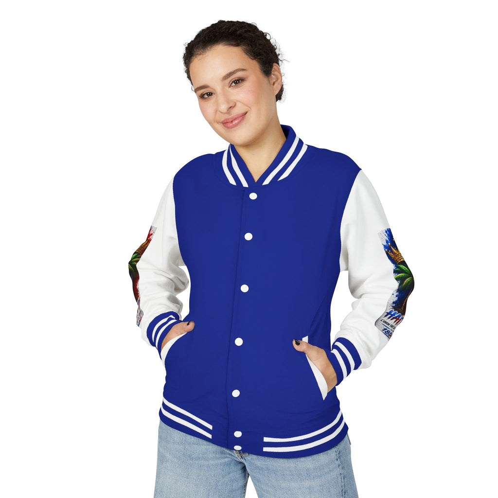 Letterman Jacket — Haiti Map & Flag 1804 Vintage Varsity Jacket