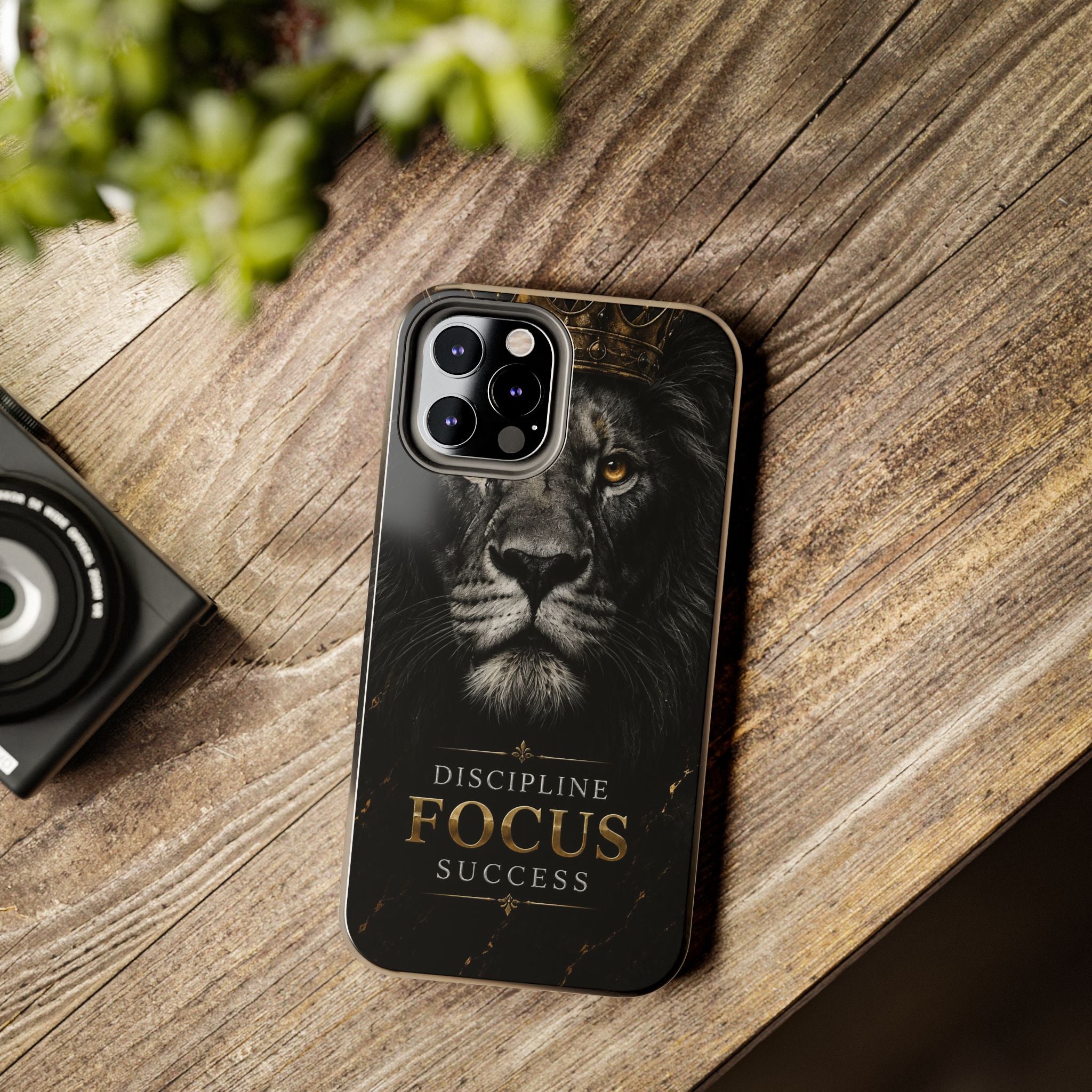 Lion 'Discipline Focus Success' Tough Phone Case