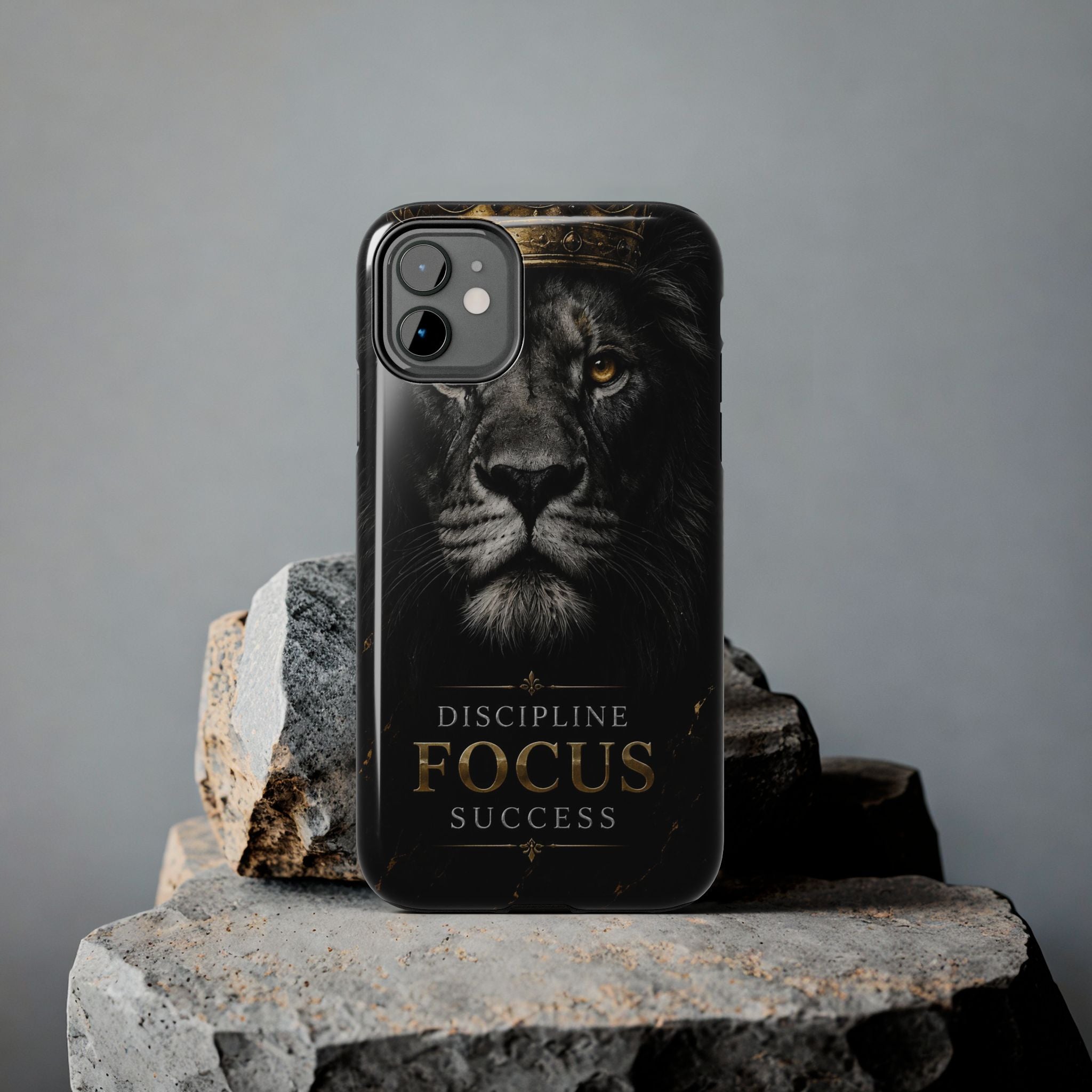 Lion 'Discipline Focus Success' Tough Phone Case