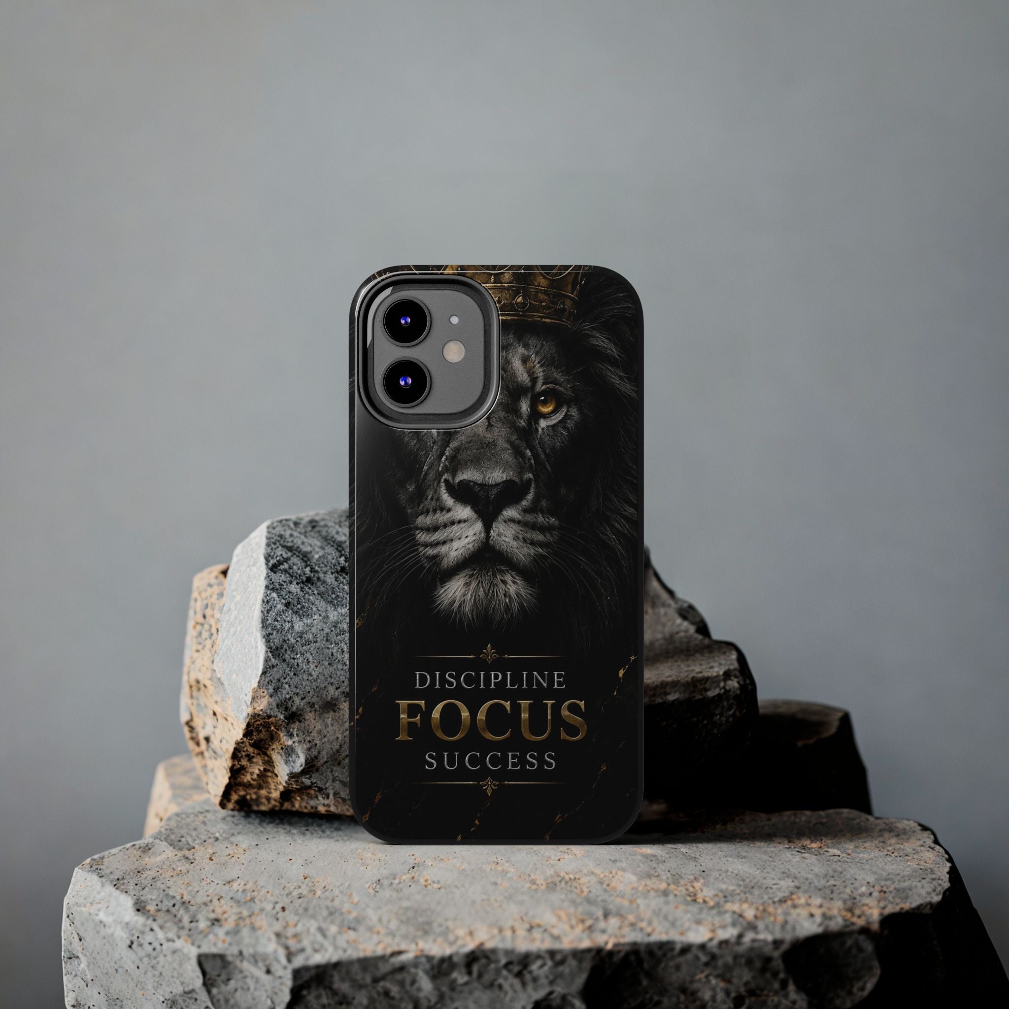 Lion 'Discipline Focus Success' Tough Phone Case