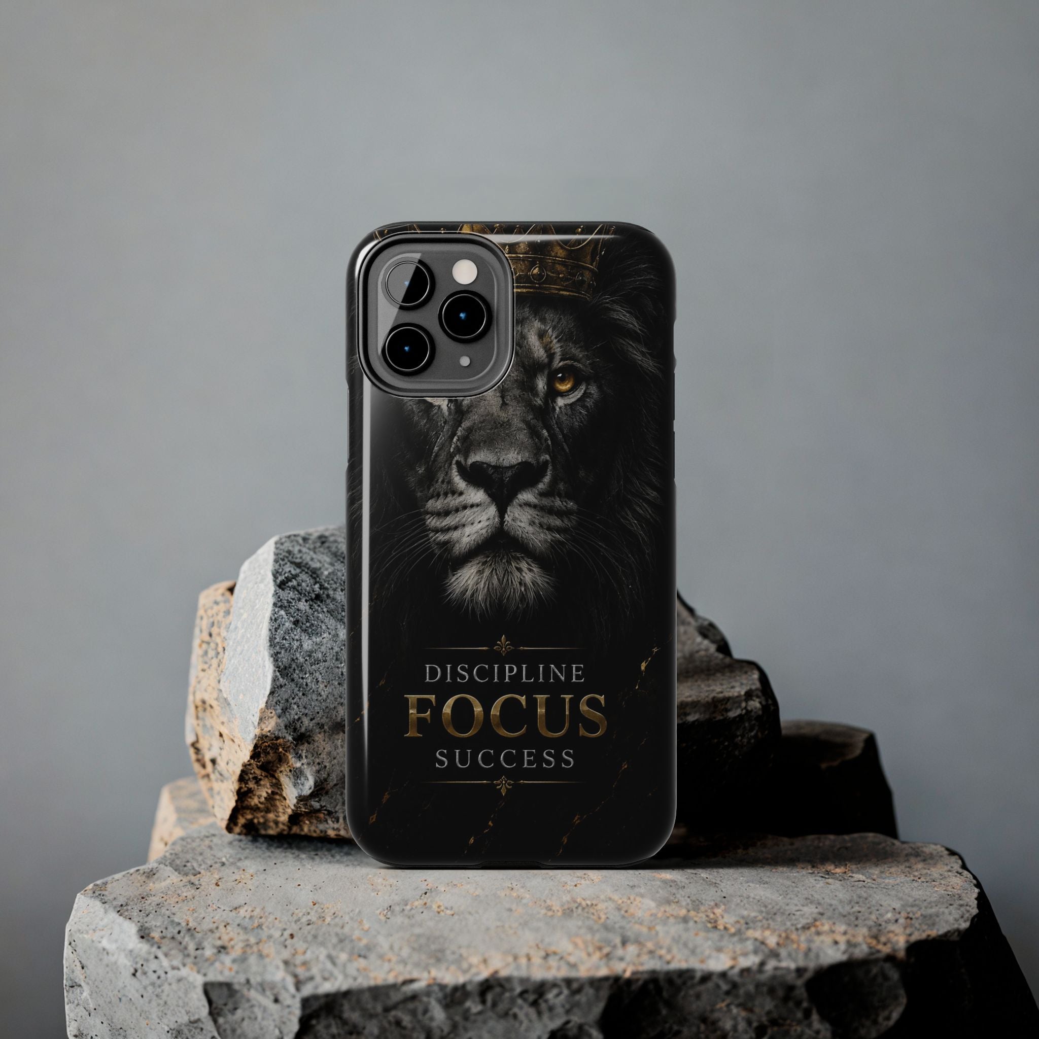 Lion 'Discipline Focus Success' Tough Phone Case