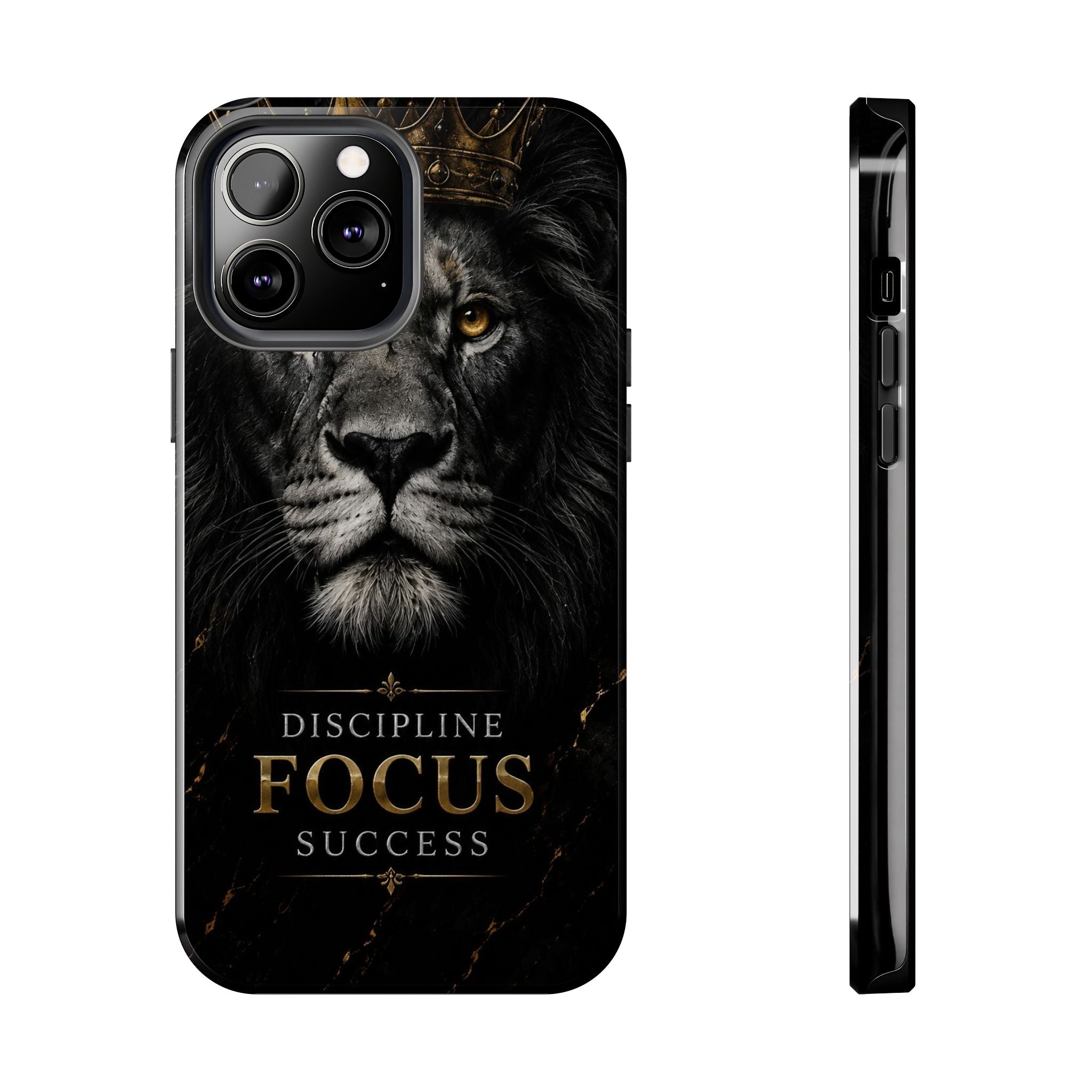 Lion 'Discipline Focus Success' Tough Phone Case