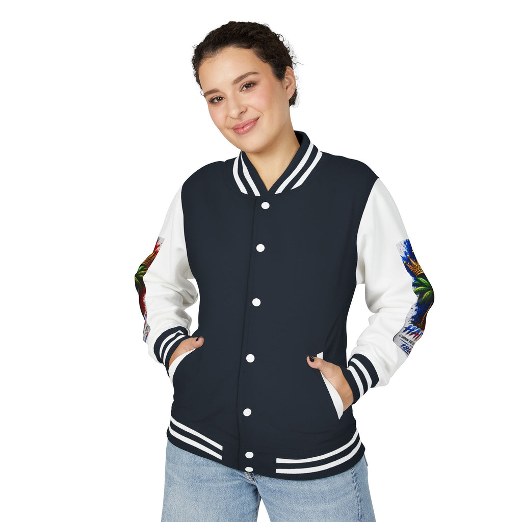 Letterman Jacket — Haiti Map & Flag 1804 Vintage Varsity Jacket