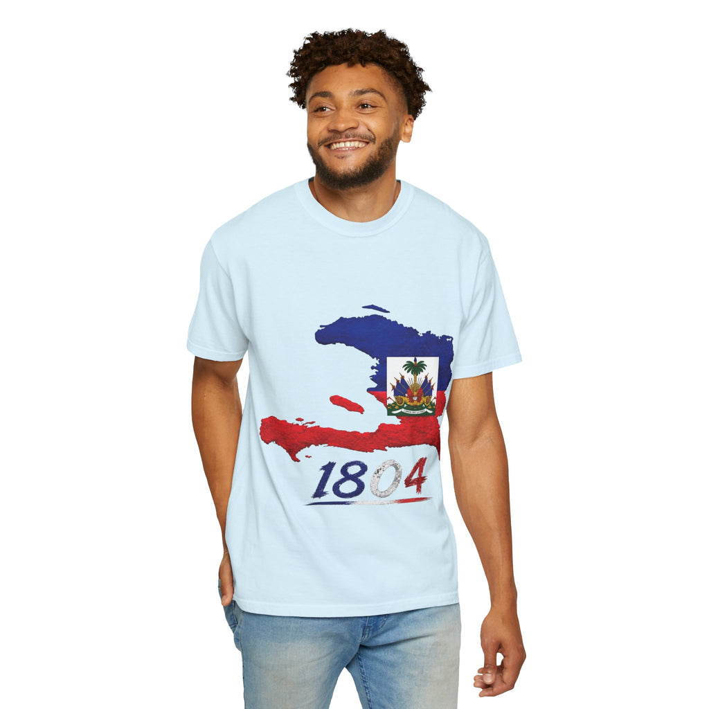 Haiti Map T-Shirt with 1804 Flag Design — Haitian Pride Tee