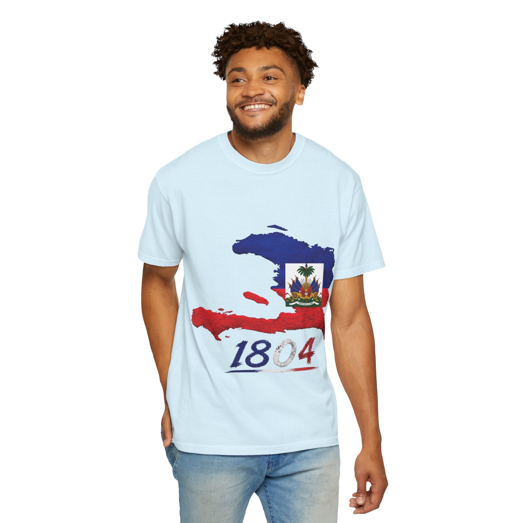Haiti Map T-Shirt with 1804 Flag Design — Haitian Pride Tee