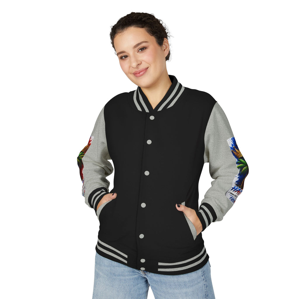 Letterman Jacket — Haiti Map & Flag 1804 Vintage Varsity Jacket