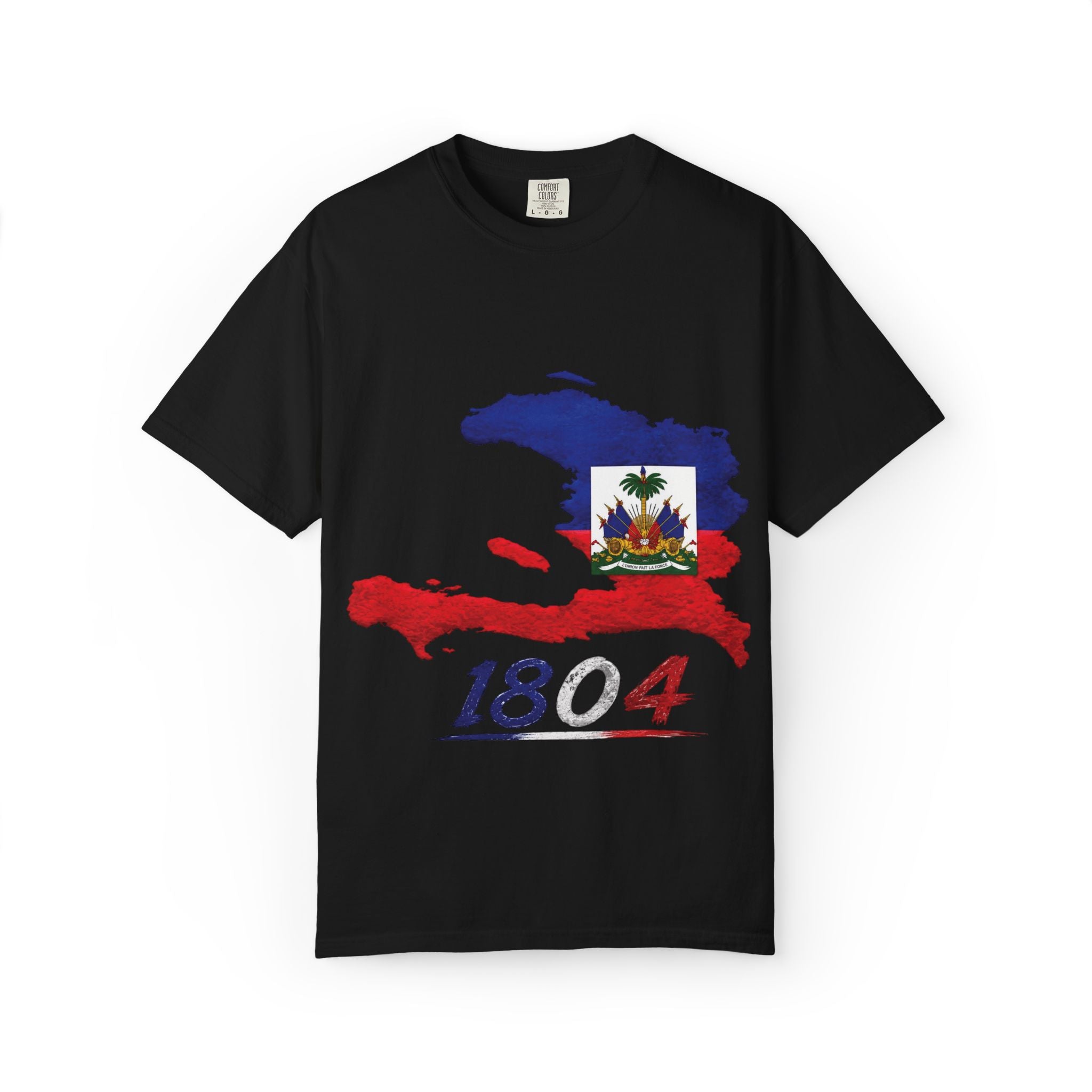 Haiti Map T-Shirt with 1804 Flag Design — Haitian Pride Tee