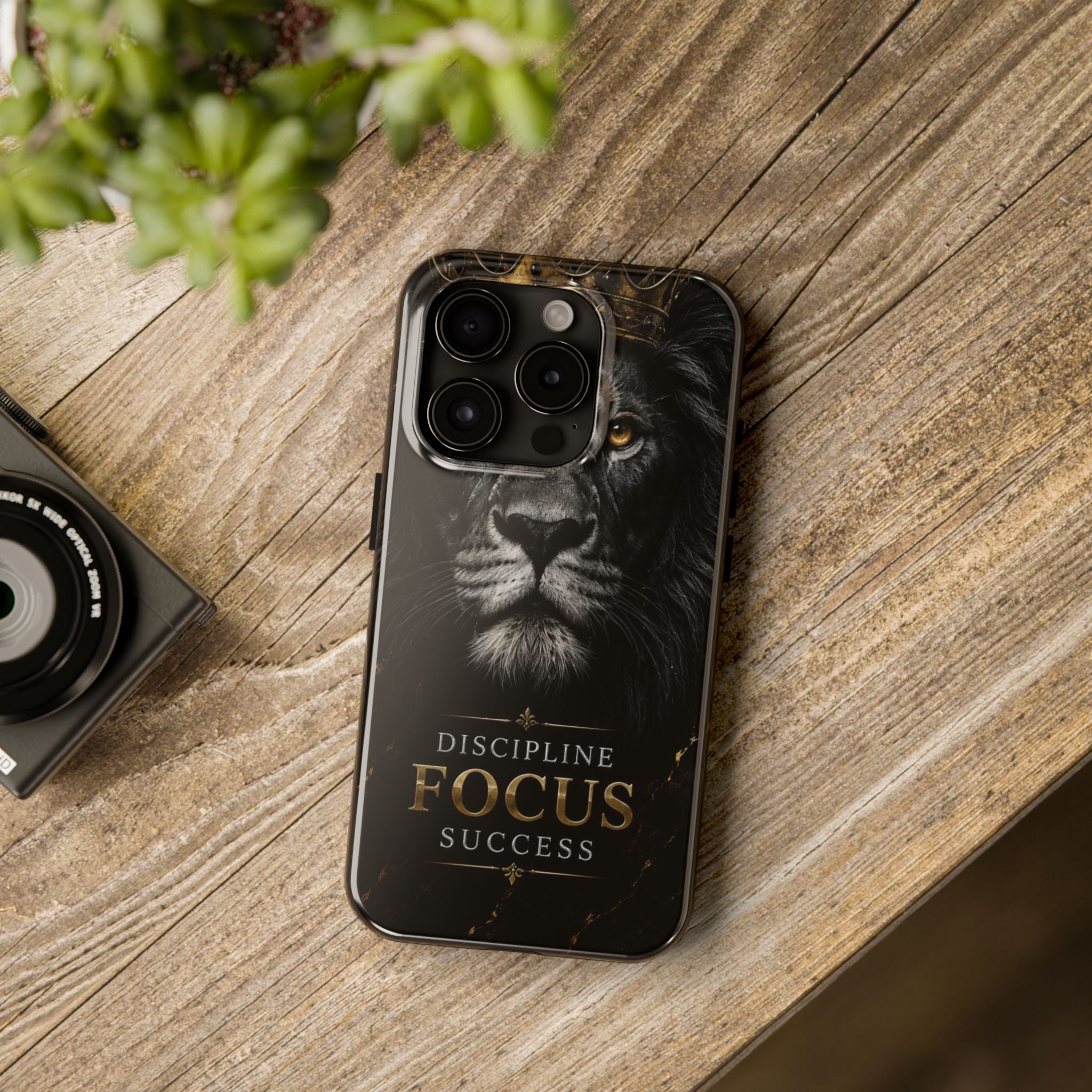Lion 'Discipline Focus Success' Tough Phone Case