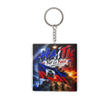 Haiti Fait La Force Square Keychain — Haitian Flag Patriotic Keyring