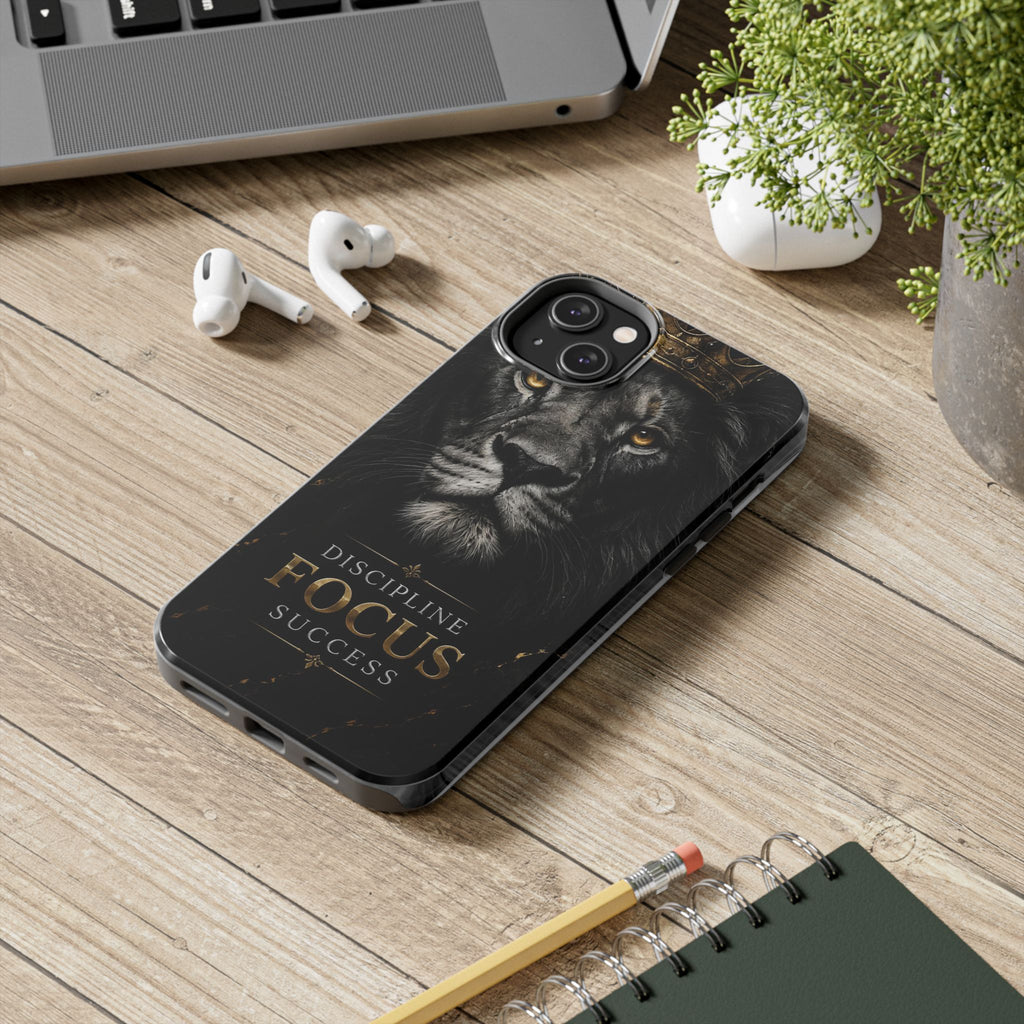 Lion 'Discipline Focus Success' Tough Phone Case