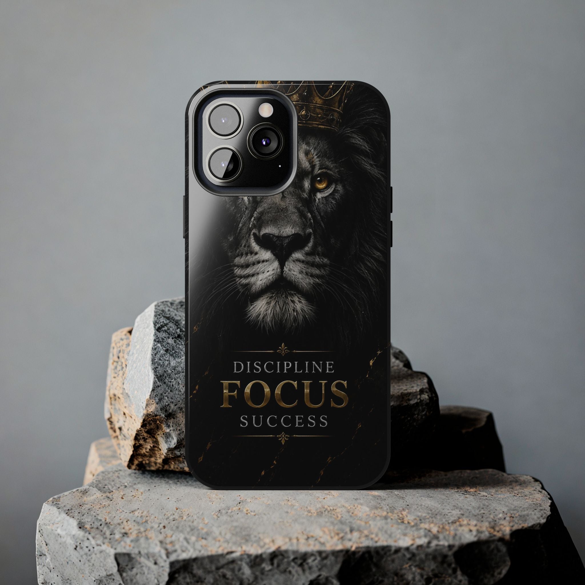 Lion 'Discipline Focus Success' Tough Phone Case