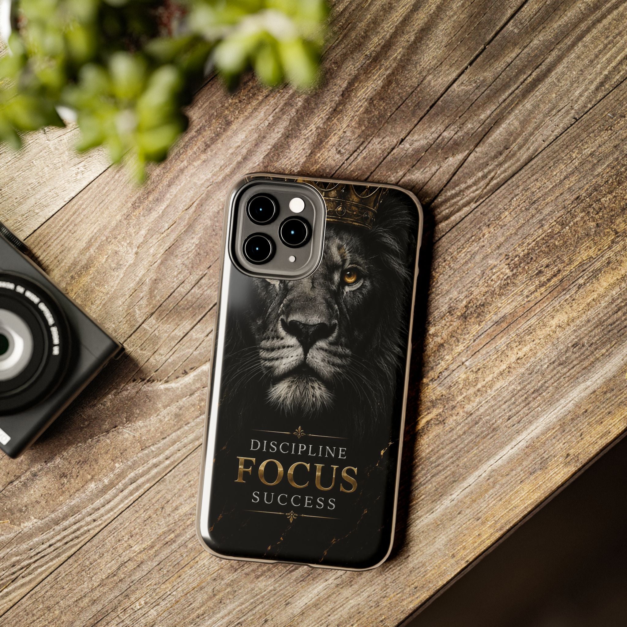 Lion 'Discipline Focus Success' Tough Phone Case