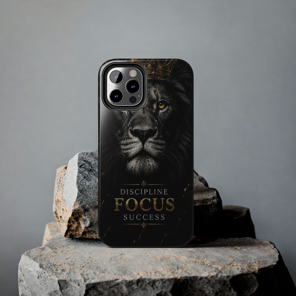 Lion 'Discipline Focus Success' Tough Phone Case