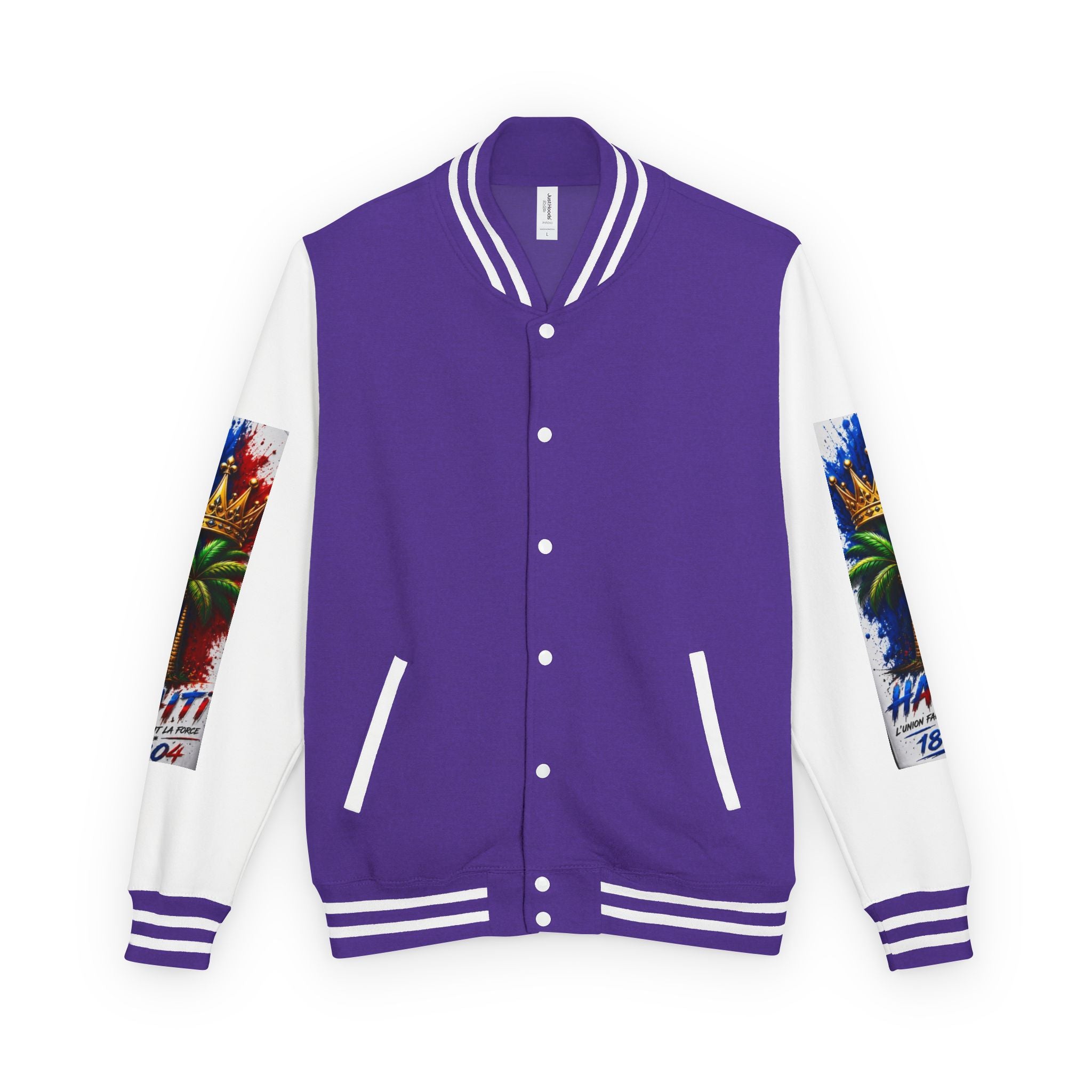 Letterman Jacket — Haiti Map & Flag 1804 Vintage Varsity Jacket