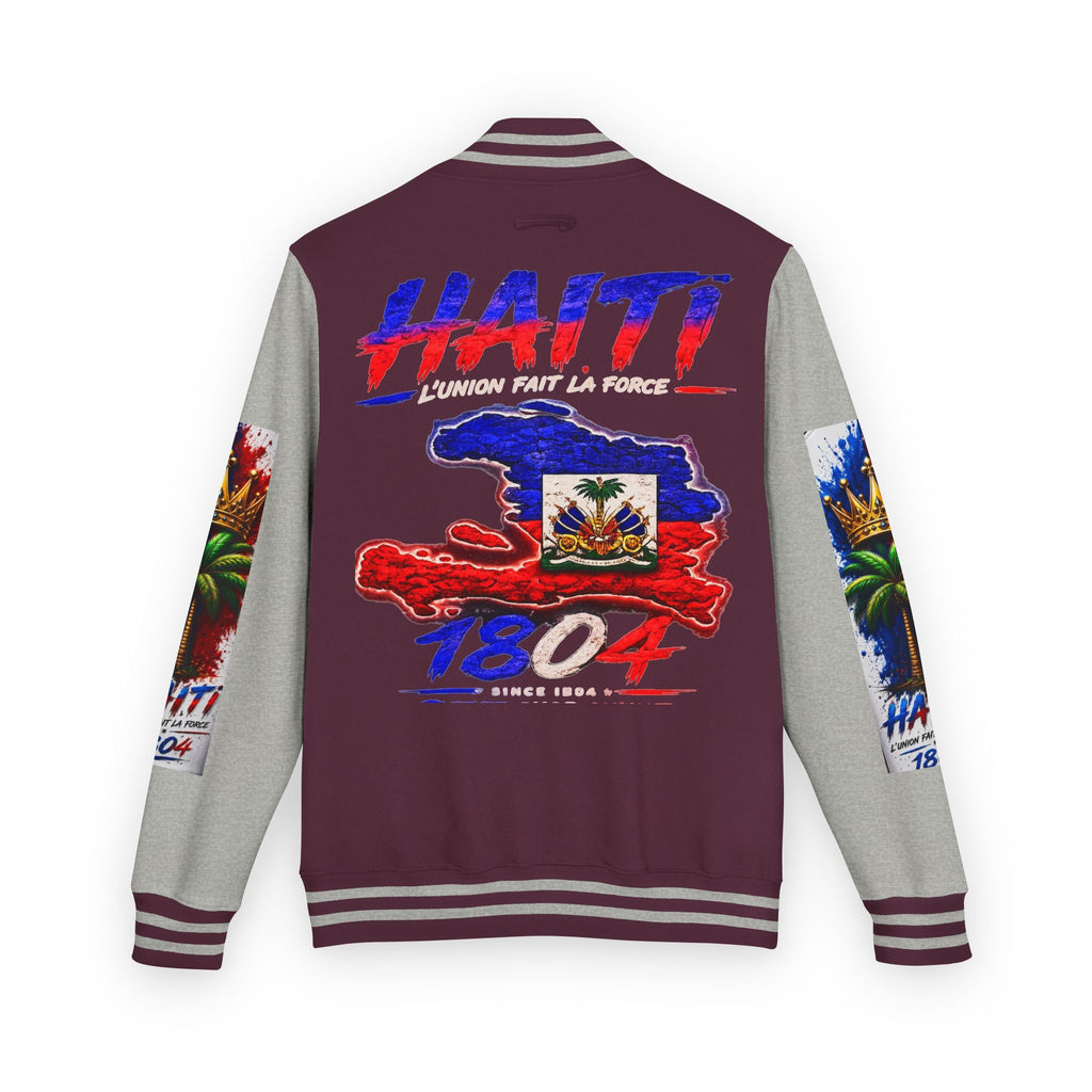 Letterman Jacket — Haiti Map & Flag 1804 Vintage Varsity Jacket