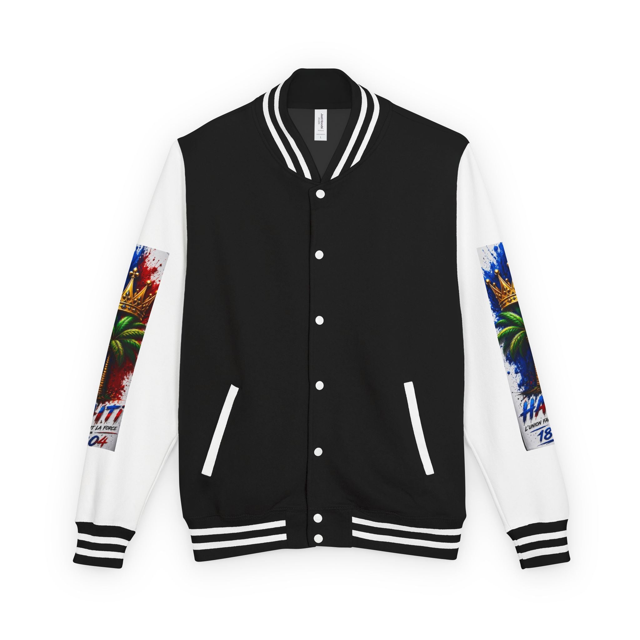 Letterman Jacket — Haiti Map & Flag 1804 Vintage Varsity Jacket