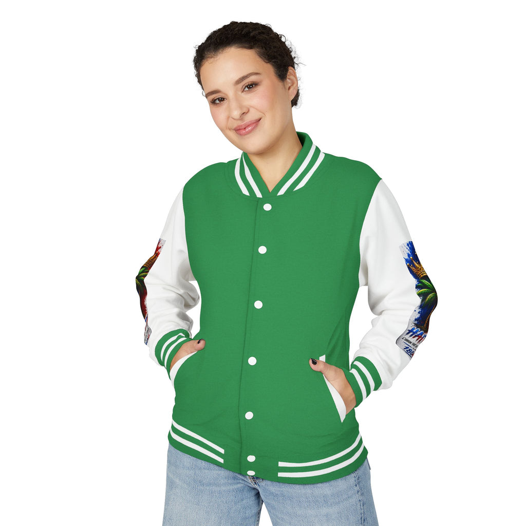 Letterman Jacket — Haiti Map & Flag 1804 Vintage Varsity Jacket