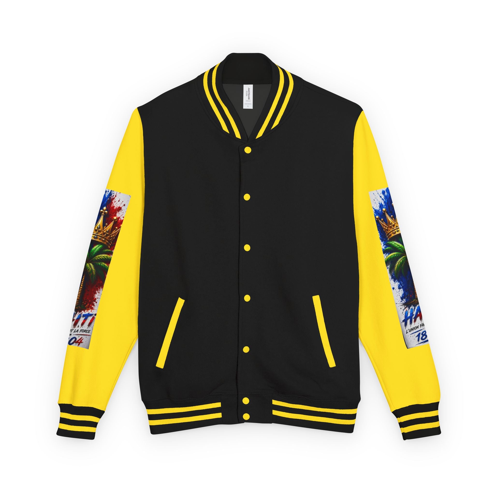 Letterman Jacket — Haiti Map & Flag 1804 Vintage Varsity Jacket