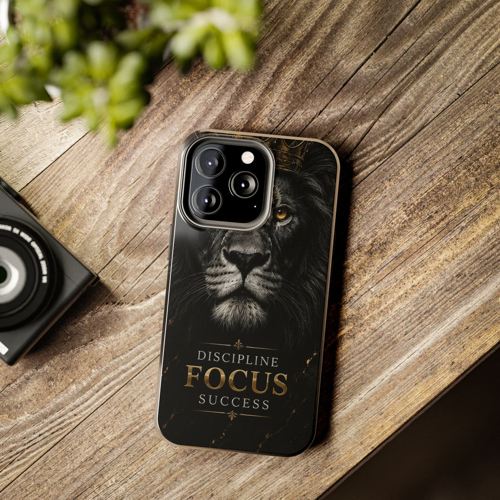 Lion 'Discipline Focus Success' Tough Phone Case